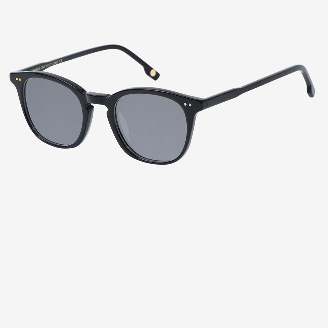 Displaying of a soft-square black frame  with gray lenses.