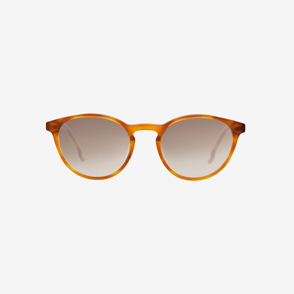 Small round orange frame with brown degradé lenses.