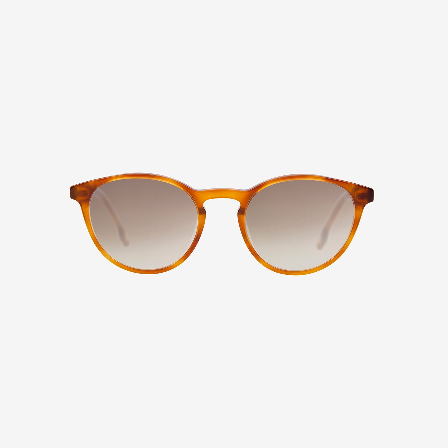 Small round orange frame with brown degradé lenses.